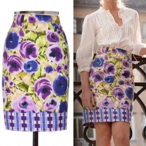 Anthropologie Yoana Baraschi Floral Print Pencil Skirt